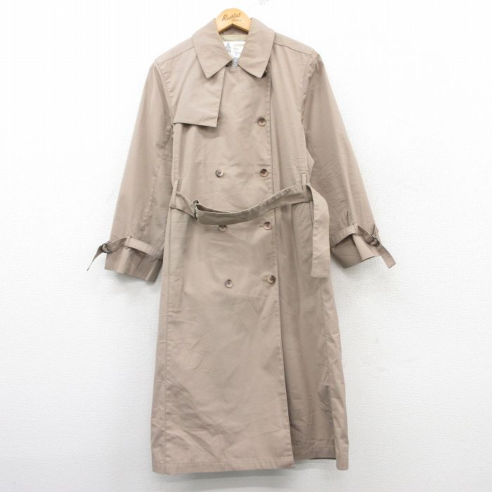 古着 ロンドンフォグ 長袖 トレンチ コート レディース 80年代 80s ロング丈 USA製 ベージュ カーキ 【spe】 25mar17 中古 アウター