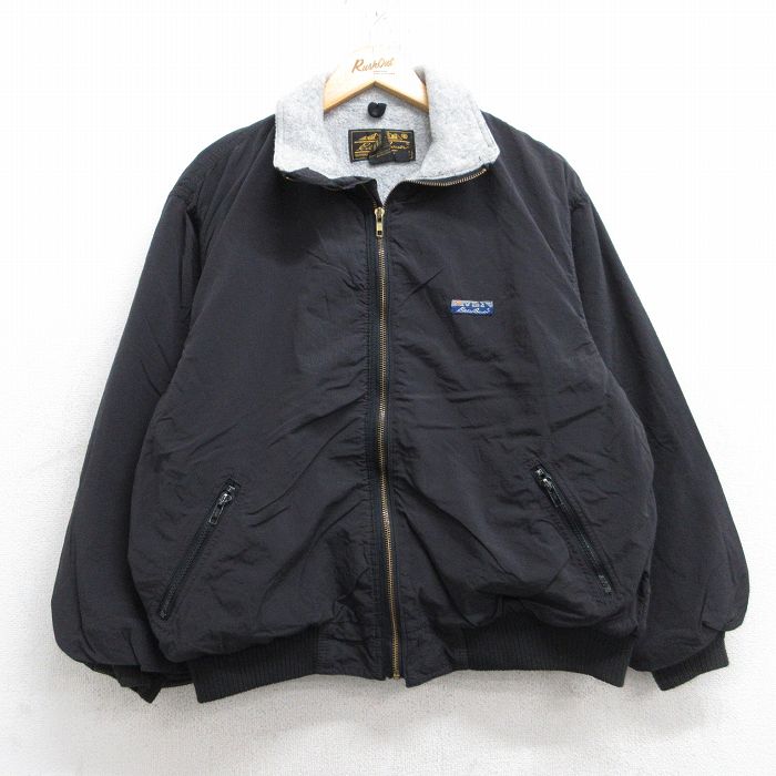 古着 エディーバウアー 長袖 ナイロン ジャケット レディース 90年代 90s 大きいサイズ USA製 黒 ブラック 内側フリース 25nov01 中古 アウター ウインドブレーカー