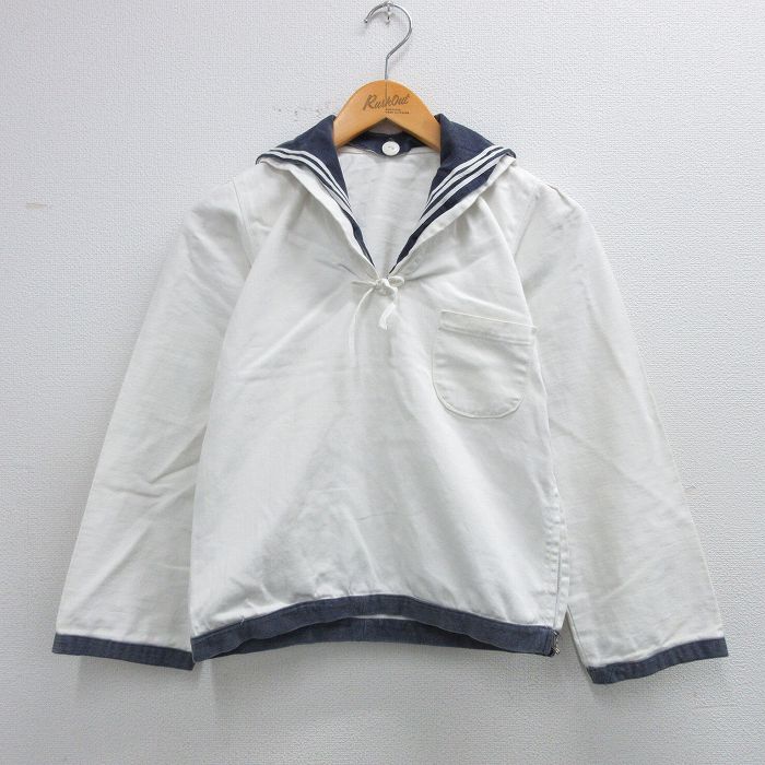 古着 長袖 ビンテージ セーラー ジャケット メンズ 60年代 60s コの字留め 白 ホワイト 【spe】 25nov04 中古 アウター ジャンパー ブルゾン