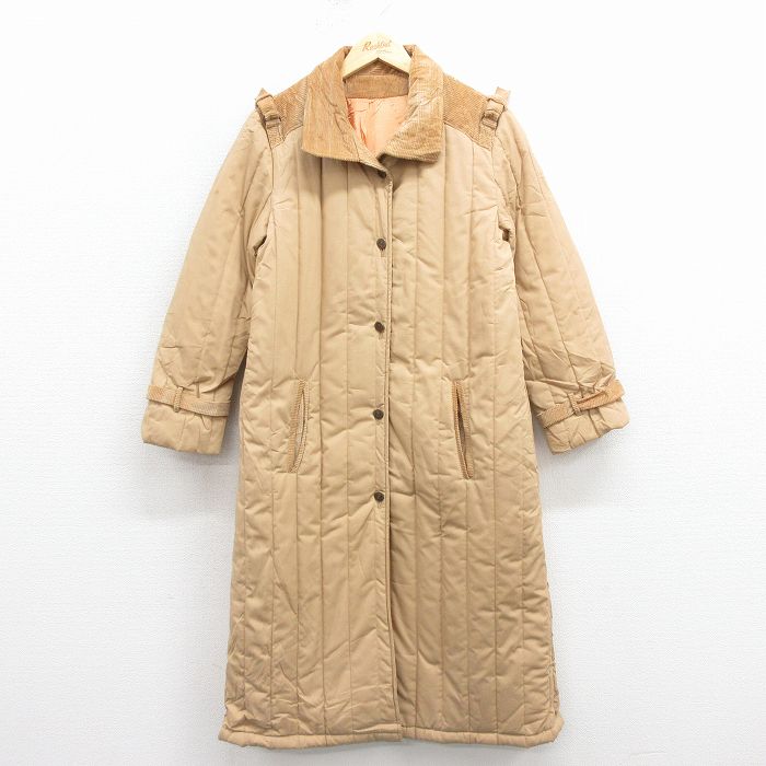 古着 シアーズ 長袖 コート レディース 80年代 80s ロング丈 USA製 ベージュ 25nov17