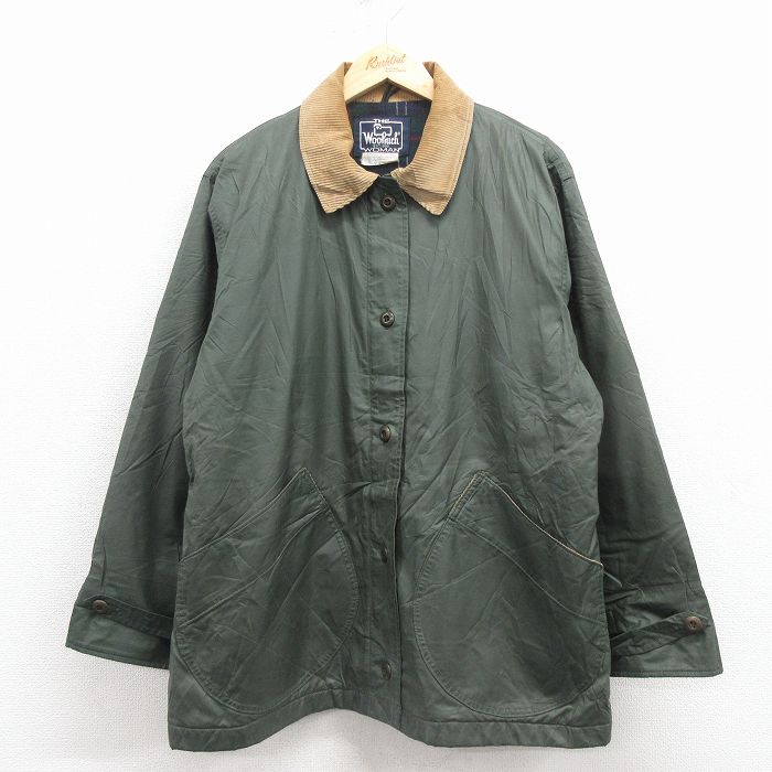 古着 ウールリッチ 長袖 ジャケット レディース 90年代 90s USA製 緑 内側ウール 25dec08