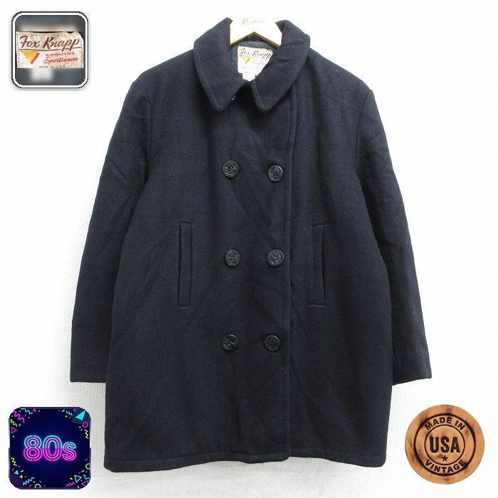 【50%OFF】古着 長袖 ウール ジャケット レディース 80年代 80s USA製 黒 内側キルティング 26jan16