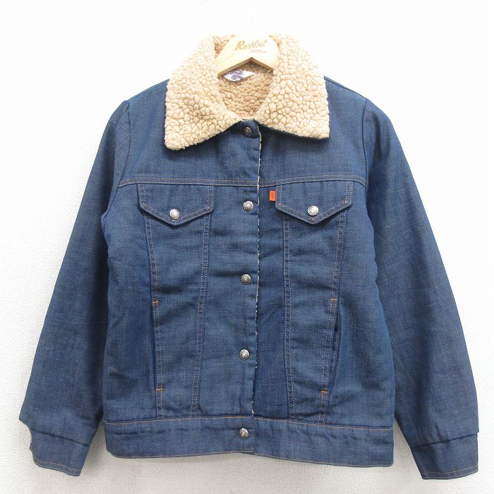 古着 リーバイス Levis 長袖 デニム ボア ジャケット レディース 70年代 70s 紺【spe】 26jan30