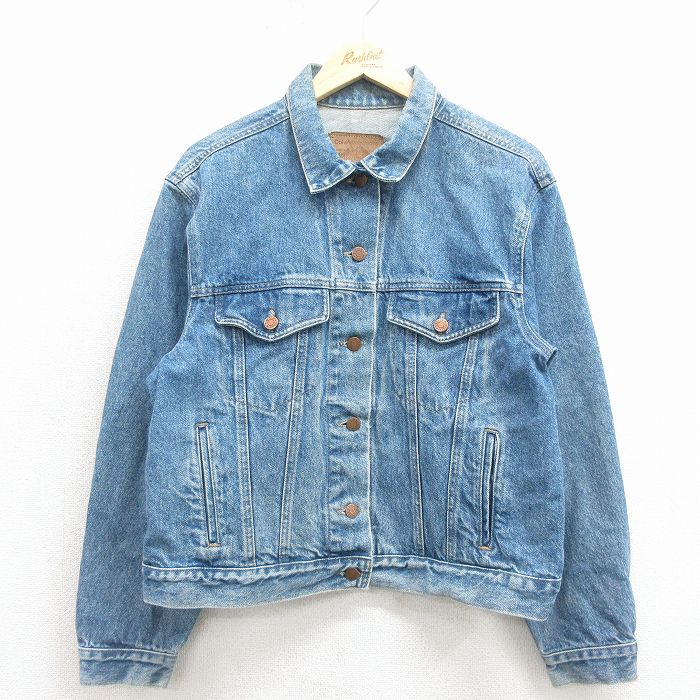 古着 カルバンクライン 長袖 ジージャン レディース 90年代 90s コットン USA製 薄紺 デニム 26jan30