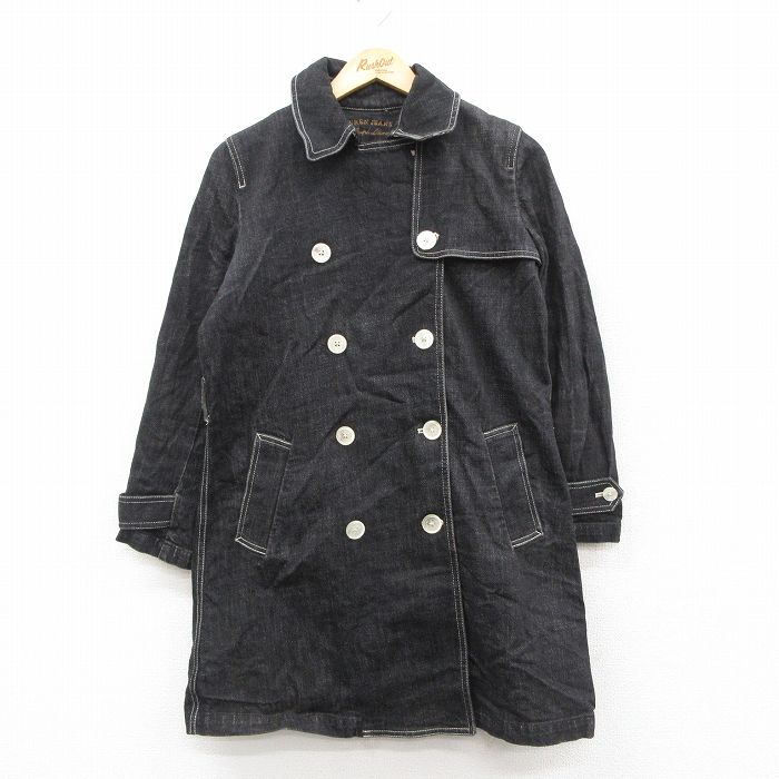 古着 ラルフローレン 長袖 ブランド デニム コート レディース ロング丈 黒【spe】26feb03