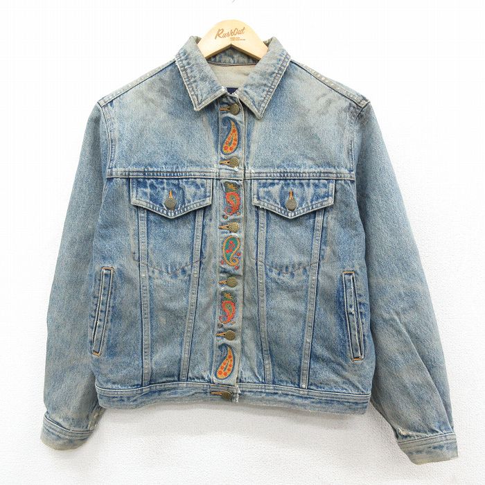 【20%OFF】古着 ギャップ GAP 長袖 ジージャン レディース 90年代 90s ペイズリー柄 紺 デニム【spe】 26feb14
