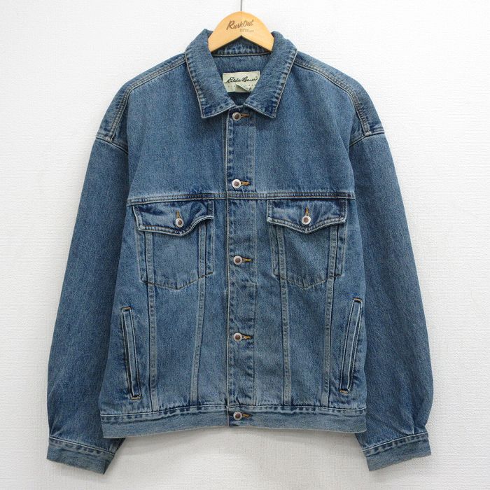 古着 エディーバウアー 長袖 ジージャン メンズ 00年代 00s 大きいサイズ コットン 紺 デニム【spe】 26apr28