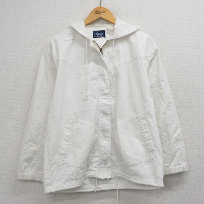 古着 ウールリッチ 長袖 ジャケット パーカー レディース 90年代 90s 大きいサイズ 白 26apr28