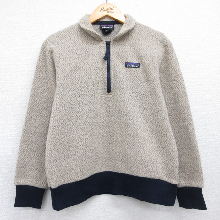 古着 パタゴニア patagonia 長袖 ハーフジップ レディース ジャケット メンズ ベージュ 霜降り 26aug21