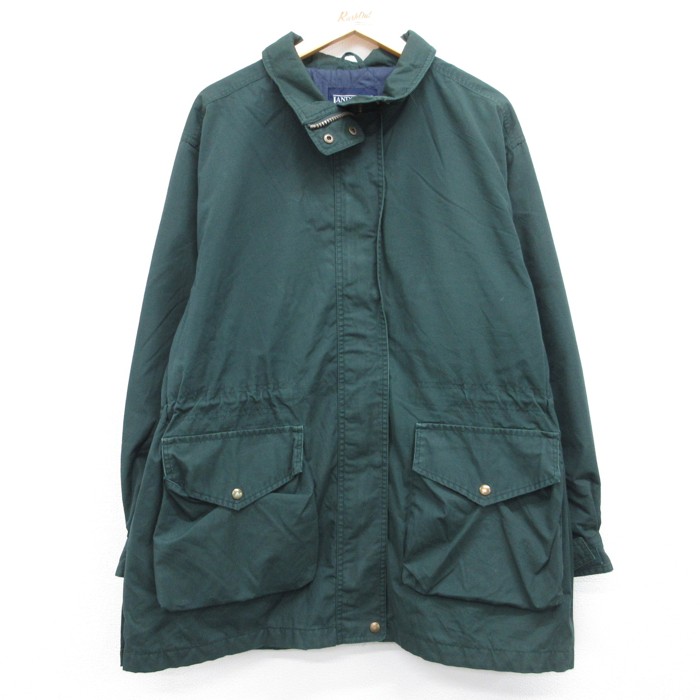 古着 LANDS'END ランズエンド 長袖 レディース 00年代 00s ジャケット キルティング ライナー フラップポケット グリーン 26aug31