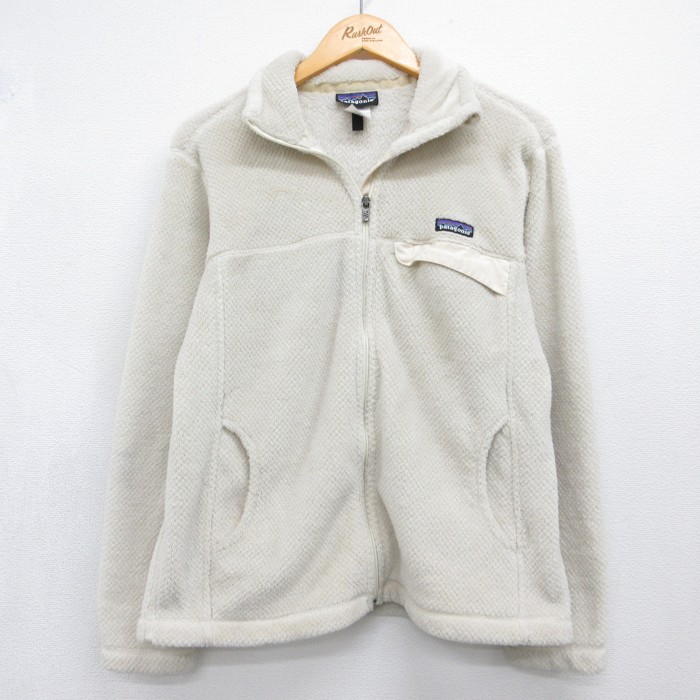 古着 パタゴニア patagonia 長袖 フルジップ レディース ジャケット フリース ベージュ 26aug31