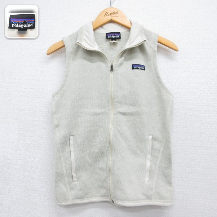 古着 パタゴニア patagonia フルジップ レディース ベスト フリース ベージュ 26sep07