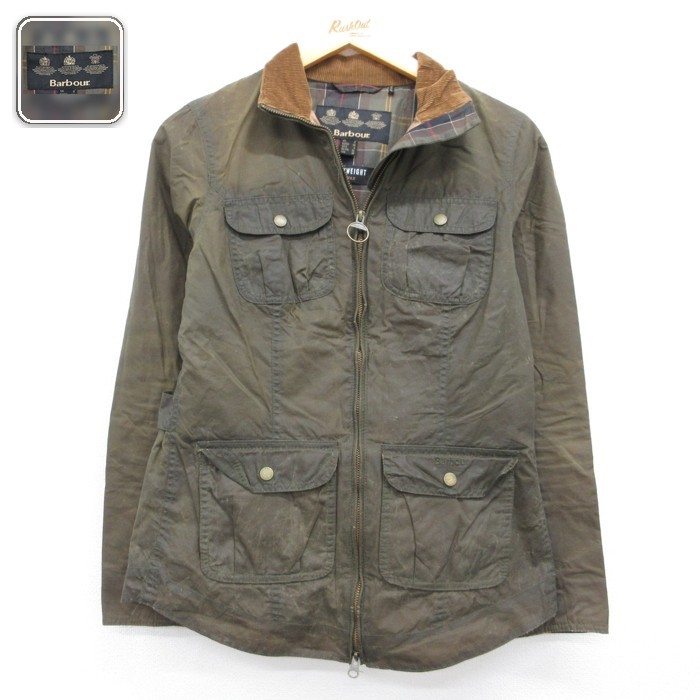 古着 バブアー Barbour 長袖 レディース 00年代 00s オイルド ジャケット コットン カーキ 26sep07