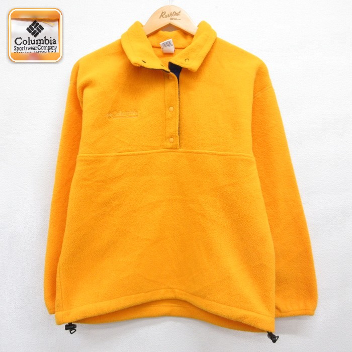古着 Columbia コロンビア 長袖 レディース 90年代 90s フリース ポリエステル USA製 イエロー 26sep09