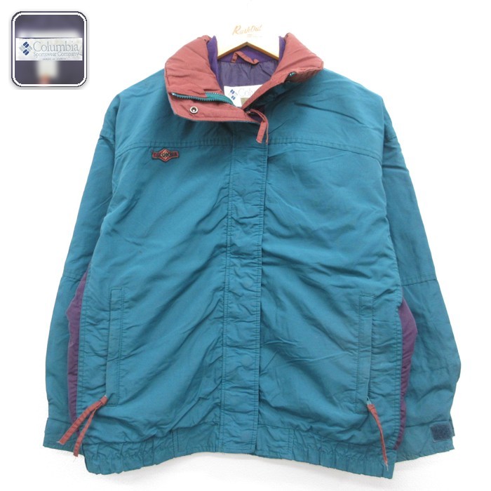 古着 Columbia コロンビア 長袖 ナイロン レディース 90年代 90s Bugaboo グリーン 26sep09