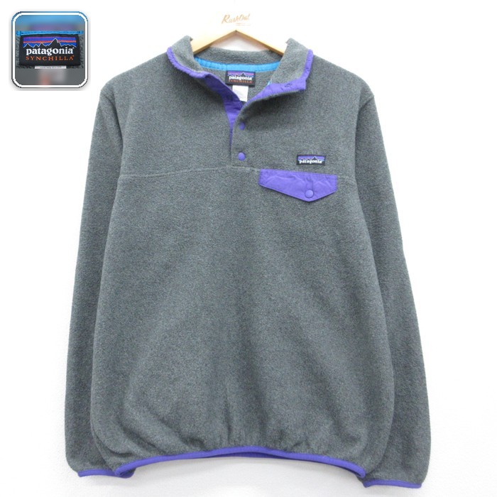 古着 パタゴニア patagonia 長袖 レディース フリース シンチラ スナップT ポリエステル グレー 霜降り【spe】 26sep09