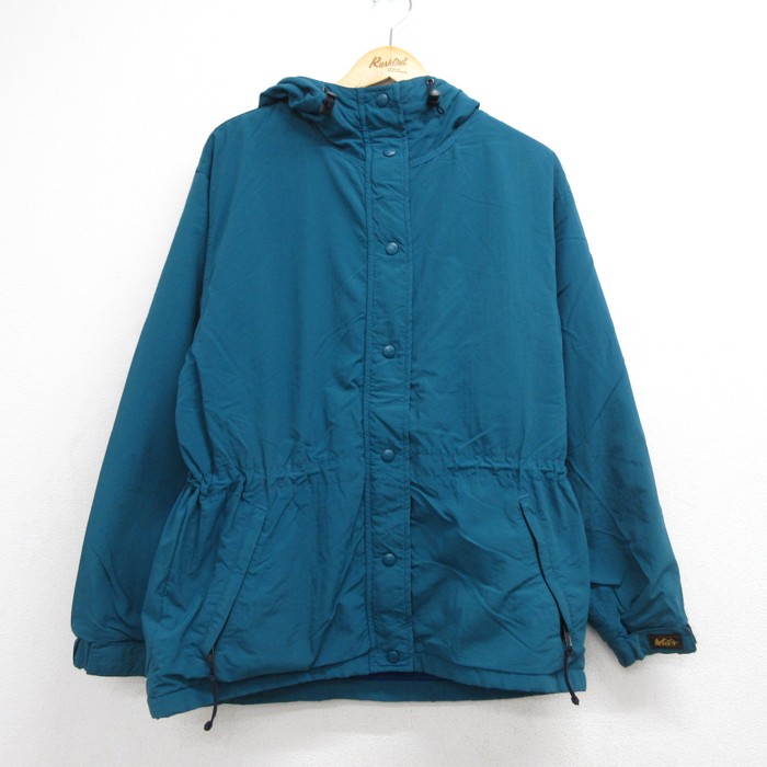 古着 アールイーアイ REI 長袖 ナイロン パーカー レディース 90年代 90s ジャケット グリーン 内側フリース【spe】 26sep15