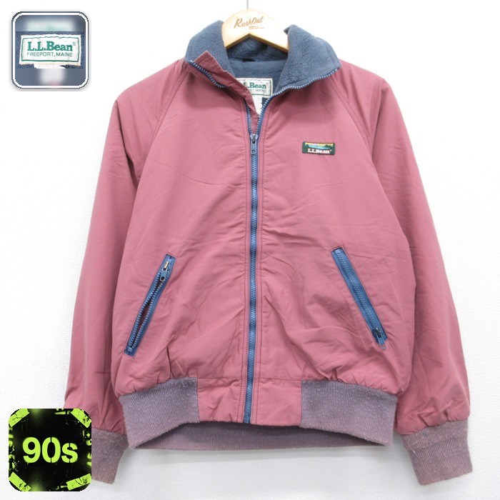 古着 L.L.Bean エルエルビーン 長袖 ナイロン レディース 90年代 90s ジャケット ラグラン ピンク 26sep17