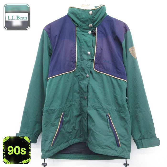 古着 L.L.Bean エルエルビーン 長袖 レディース 90年代 90s ジャケット ポリエステル グリーン 内側メッシュ 26sep17