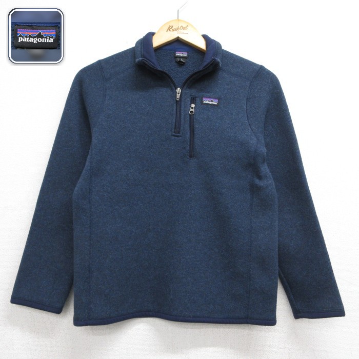 古着 パタゴニア patagonia 長袖 ハーフジップ レディース フリース ベターセーター ジャケット ポリエステル ネイビー 霜降り 26sep28
