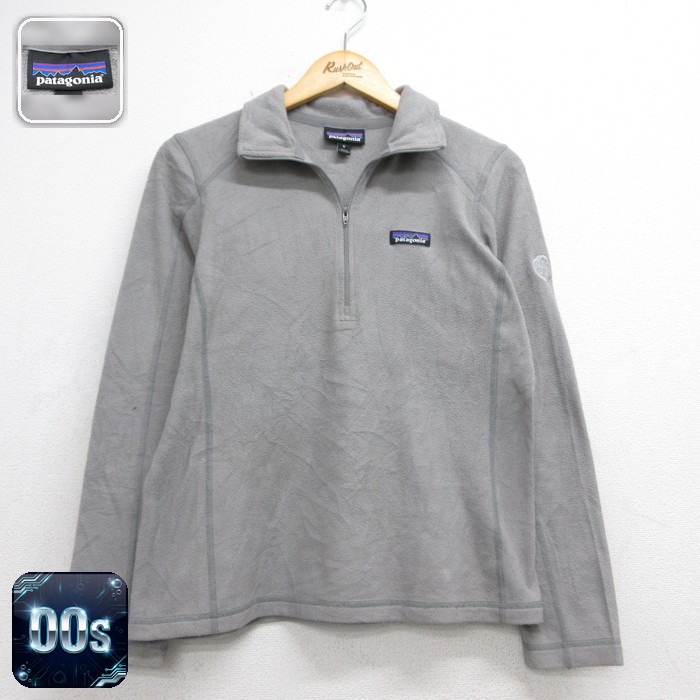 古着 パタゴニア patagonia 長袖 ハーフジップ レディース 00年代 00s フリース ジャケット GE 刺繍 ポリエステル グレー 26sep28
