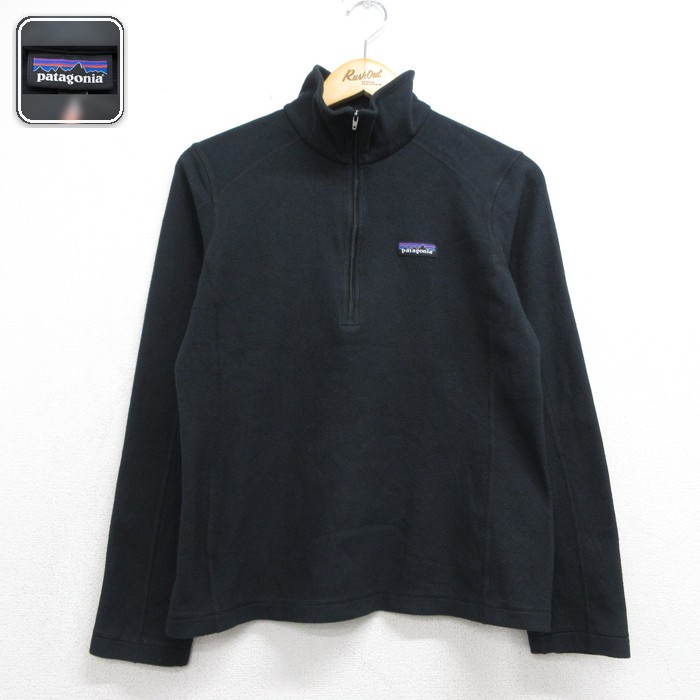 古着 パタゴニア patagonia 長袖 ハーフジップ レディース ジャケット フリース ポリエステル ブラック 26sep29