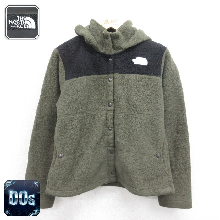 古着 ノースフェイス THE NORTH FACE 長袖 レディース フリース ジャケット フード ポリエステル カーキ 26sep29