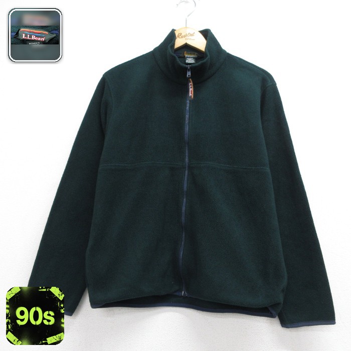 古着 L.L.Bean エルエルビーン 長袖 フルジップ レディース 90年代 90s ジャケット フリース ポリエステル グリーン 26oct05