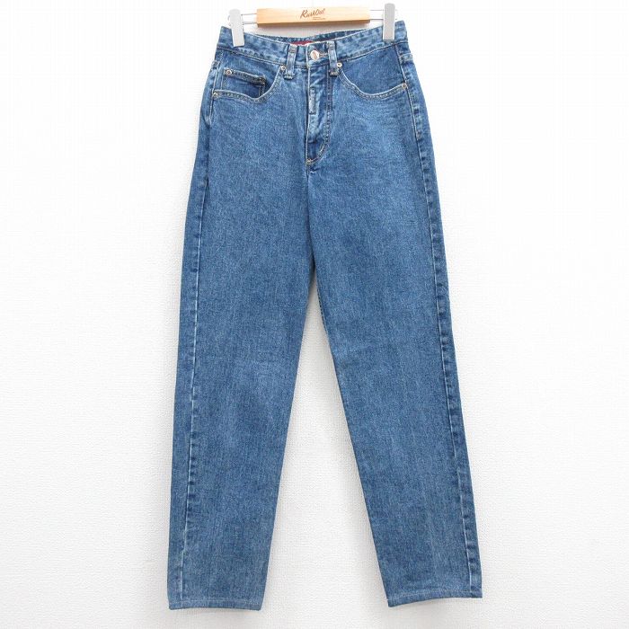 【50%OFF】古着 ジーンズ レディース 90年代 90s コットン USA製 紺 ネイビー デニム 24aug02 中古 ボトムス ジーパン Gパン ロング パンツ