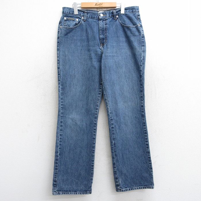 古着 カルバンクライン Calvin Klein ジーンズ レディース コットン 紺 ネイビー デニム 25feb21 中古 ボトムス ジーパン Gパン ロング パンツ