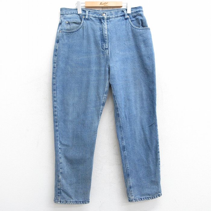 古着 ウールリッチ WOOLRICH ジーンズ レディース ヒゲ コットン 紺 ネイビー デニム 内側フリース 25feb21 中古 ボトムス ジーパン Gパン ロング パンツ
