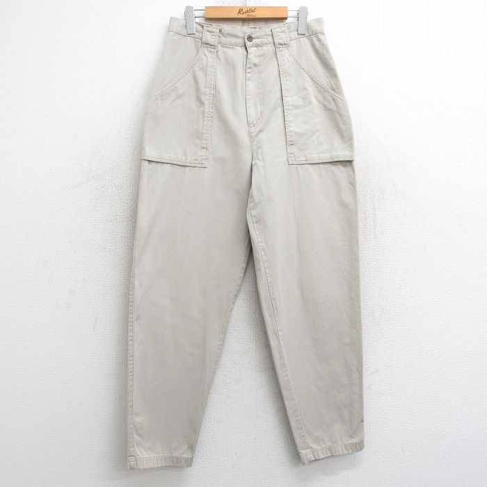 古着 EMS ベイカー パンツ レディース 90年代 90s コットン 薄ベージュ カーキ 25feb21 中古 ボトムス