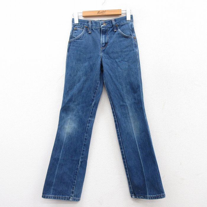 古着 ジーンズ レディース 80年代 80s フレア コットン USA製 タロン 紺 ネイビー デニム 25mar22 中古 ボトムス ジーパン Gパン ロング パンツ