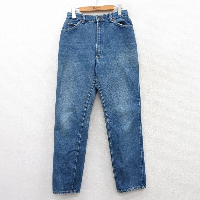 古着 リー Lee ジーンズ レディース 90年代 90s テーパード ヒゲ コットン USA製 紺 ネイビー デニム 25mar22 中古 ボトムス ジーパン Gパン ロング パンツ