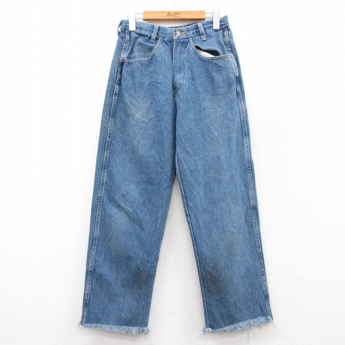 古着 ラスラー ジーンズ レディース コットン 紺 ネイビー デニム 25mar22 中古 ボトムス ジーパン Gパン ロング パンツ