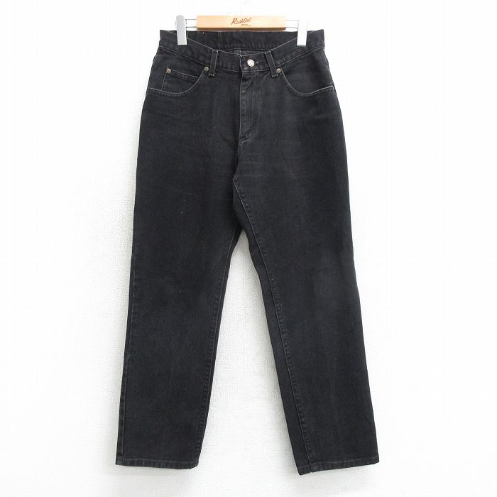 【50%OFF】古着 ジーンズ レディース 黒 ブラック デニム 25mar28 中古 ボトムス ジーパン Gパン ロング パンツ