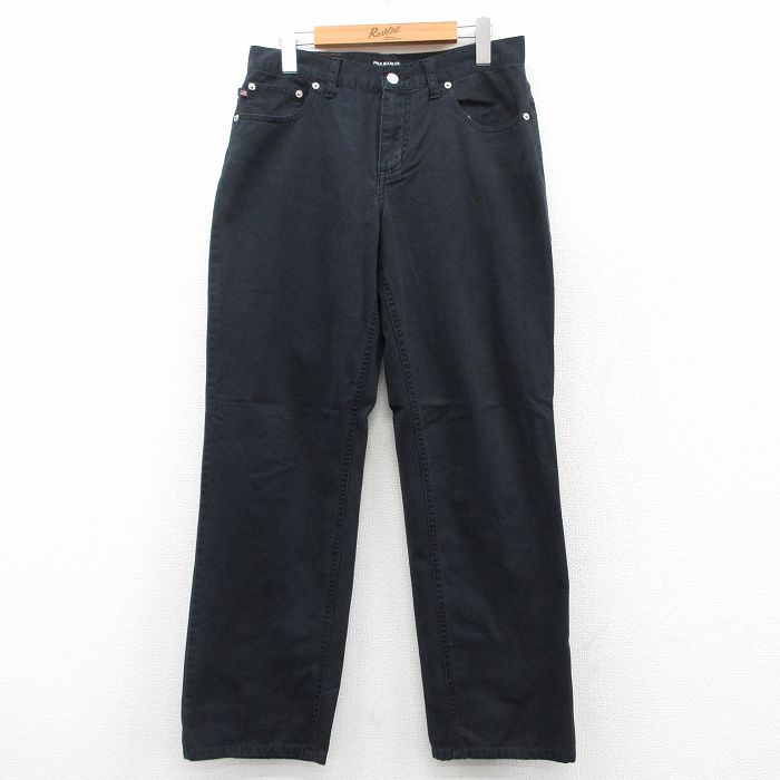 【50%OFF】古着 ラルフローレン Ralph Lauren ポロジーンズ ブランド パンツ レディース コットン 黒 ブラック 25mar28 中古 ボトムス ジーパン Gパン ロング