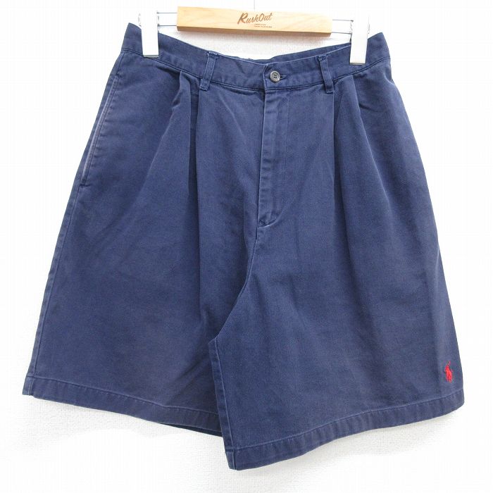 古着 ラルフローレン Ralph Lauren ポロスポーツ ブランド ショート パンツ ショーツ レディース 90年代 90s ワンポイントロゴ コットン タロン 紺 ネイビー 【spe】 25may08 中古 ボトムス 短パン ショーパン ハーフ