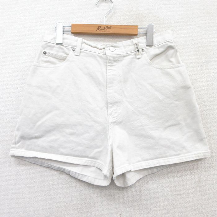 【50%OFF】古着 SASSON ショート パンツ レディース 90年代 90s コットン タロン 白 ホワイト デニム 25may09 中古 ボトムス 短パン ショーパン ハーフ