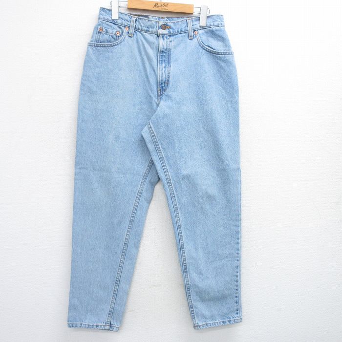 【20%OFF】古着 リーバイス Levis 550 ジーンズ レディース 90年代 90s テーパード コットン USA製 薄紺 ネイビー デニム 【spe】 25may16 中古 ボトムス ジーパン Gパン ロング パンツ