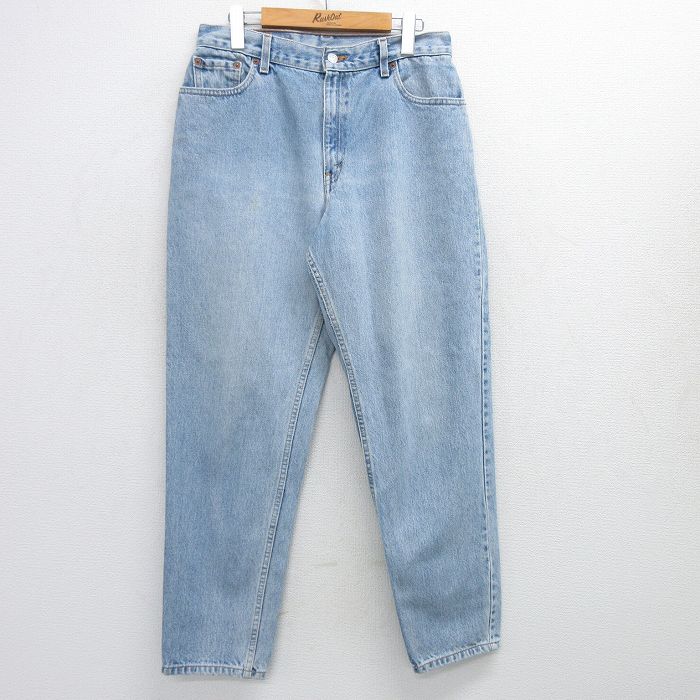 古着 リーバイス Levis 550 ジーンズ レディース ヒゲ テーパード コットン 薄紺 ネイビー デニム 25may16 中古 ボトムス ジーパン Gパン ロング パンツ
