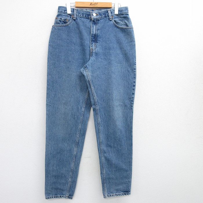 【50%OFF】古着 リーバイス Levis 550 ジーンズ レディース ヒゲ テーパード コットン 紺 ネイビー デニム 25may16 中古 ボトムス ジーパン Gパン ロング パンツ