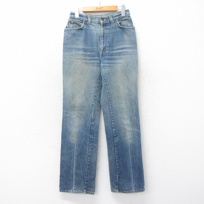 古着 リーバイス Levis ジーンズ レディース 90年代 90s ヒゲ USA 紺 ネイビー デニム 25may22 中古 ボトムス ジーパン Gパン ロング パンツ
