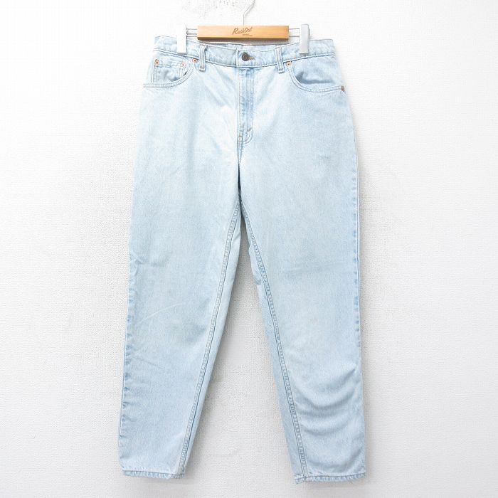 【50%OFF】古着 リーバイス Levis 550 ジーンズ レディース 00年代 00s テーパード コットン カナダ製 薄紺 ネイビー デニム 25may22 中古 ボトムス ジーパン Gパン ロング パンツ