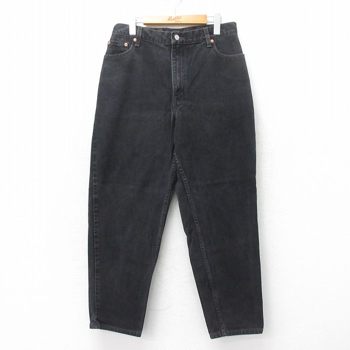 古着 リーバイス Levis 550 ジーンズ レディース テーパード 黒 ブラック デニム 25may22 中古 ボトムス ジーパン Gパン ロング パンツ