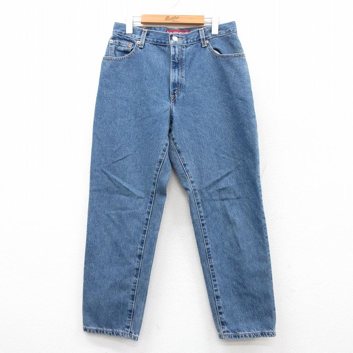 W32★古着 リーバイス Levis 550 ジーンズ レディース コットン 紺 ネイビー デニム 25may23 中古 ボトムス ジーパン Gパン ロング パンツ