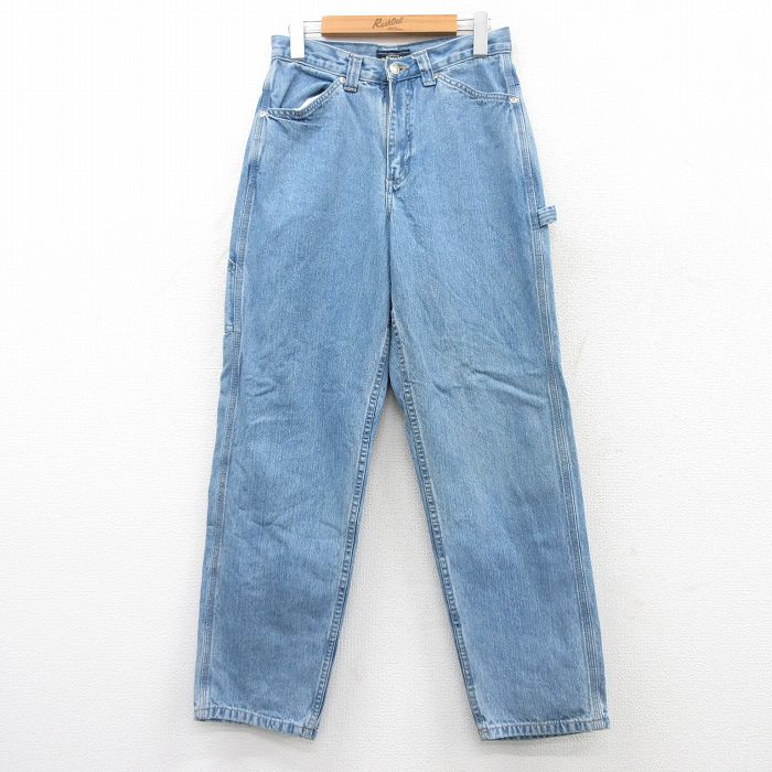W29★古着 ペインター パンツ レディース コットン 紺 ネイビー デニム 25may23 中古 ボトムス