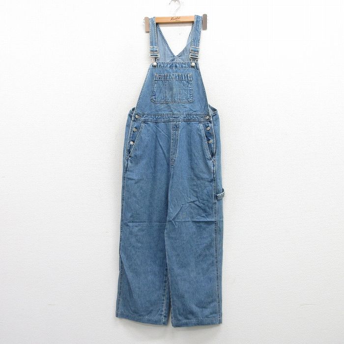 W32★古着 ギャップ GAP オーバーオール レディース コットン 紺 ネイビー デニム 25may23 中古 ボトムス