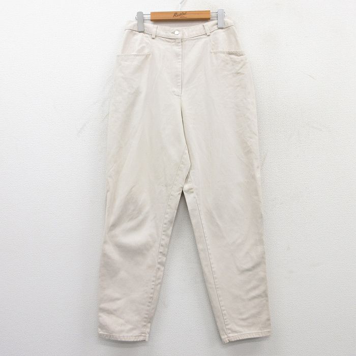 W30★古着 ジェイクルー J.CREW パンツ レディース 90年代 90s テーパード コットン USA製 薄ベージュ カーキ 25may23 中古 ボトムス