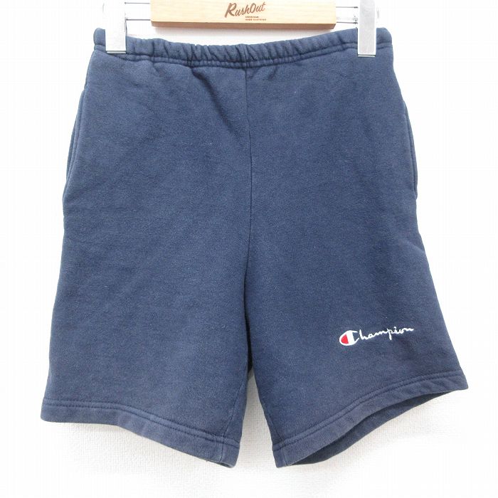古着 チャンピオン champion ショート スウェット パンツ ショーツ レディース 90年代 90s ワンポイントロゴ USA製 紺 ネイビー 【spe】 25jun27 中古 ボトムス